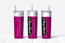 Load image into Gallery viewer, Chapstick 20oz Skinny Stainless Steel Tumbler Lipgloss