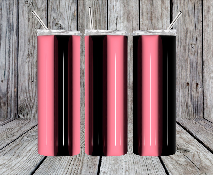 Pink Black 3D stripes 20oz Skinny Tumbler up/down