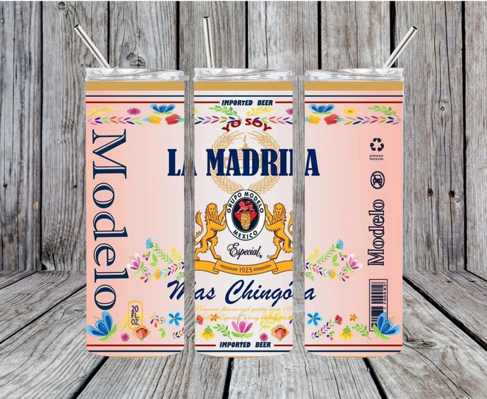 La Madrina flowers 20oz Skinny Stainless Steel Tumbler