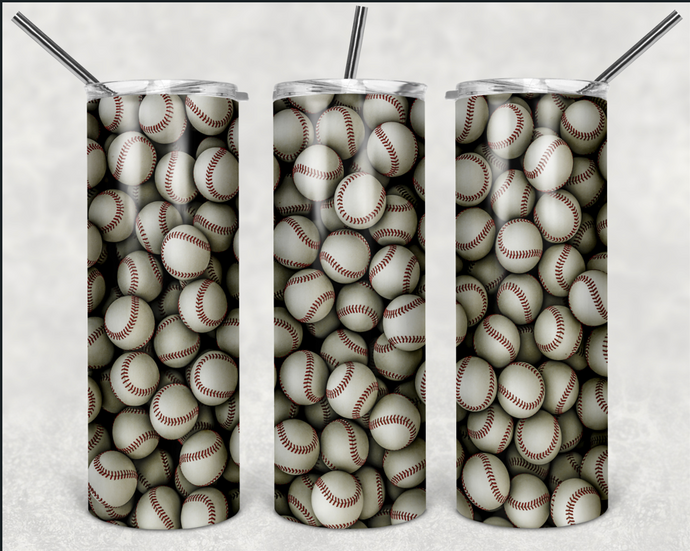 Baseballs 20oz Skinny Tumbler cup