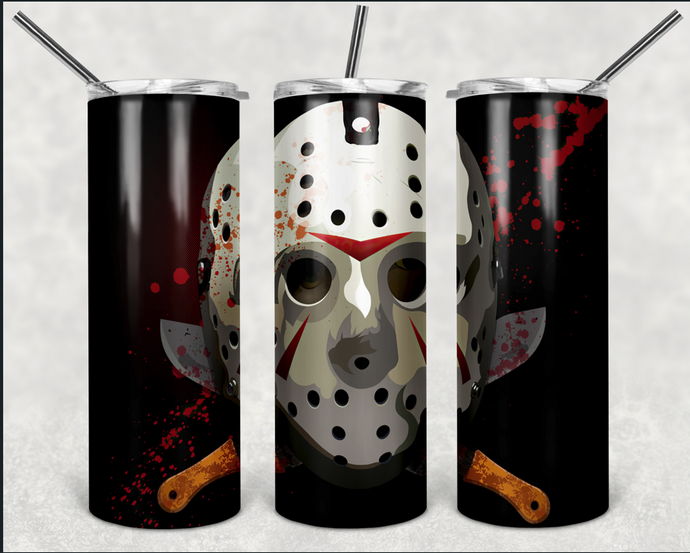 Jason 20oz Skinny Stainless Steel Tumbler Halloween new