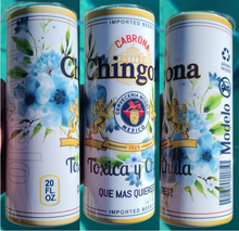 Load image into Gallery viewer, Blue Chingona flowers 20oz Skinny Tumbler cup
