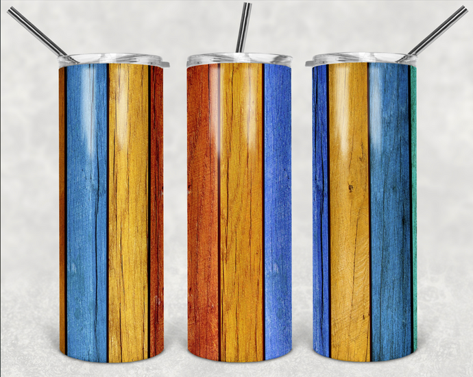 Color of Wood Stripes 20oz Skinny Stainless Steel Tumbler