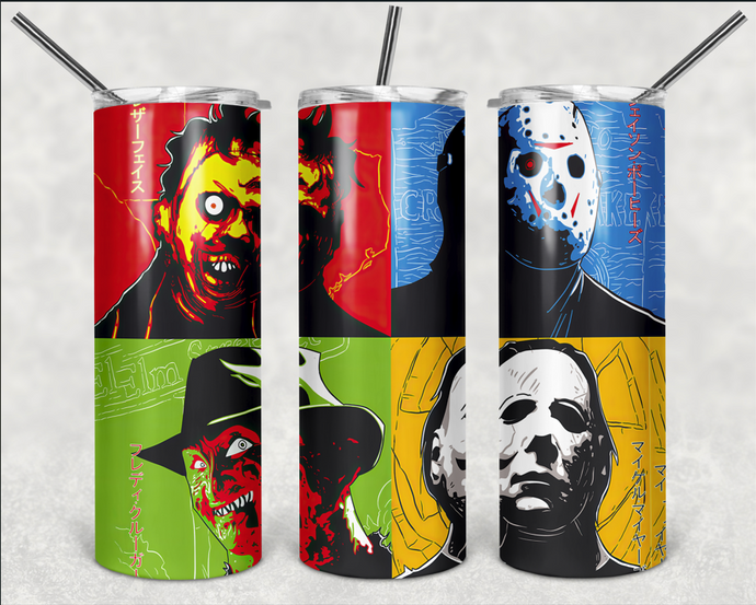 Halloween Faces 20oz Skinny Stainless Steel Tumbler
