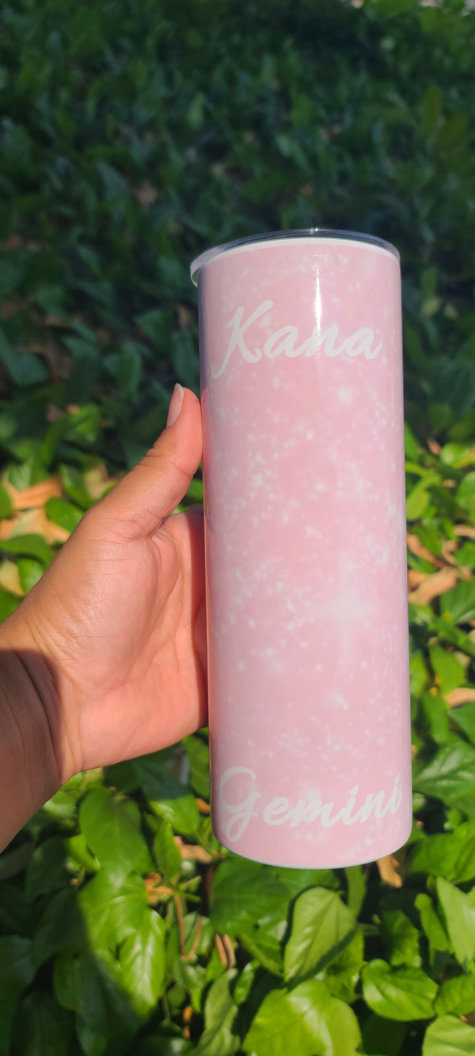 Pink 20 oz Skinny Tumbler Personalized